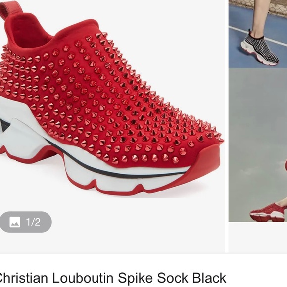 Designer Inspired Spiked Red Bottom Sneaker - Picture 11 of 16